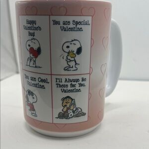 Valentine's Day Mug with Cartoon Characters snoopy - Pink